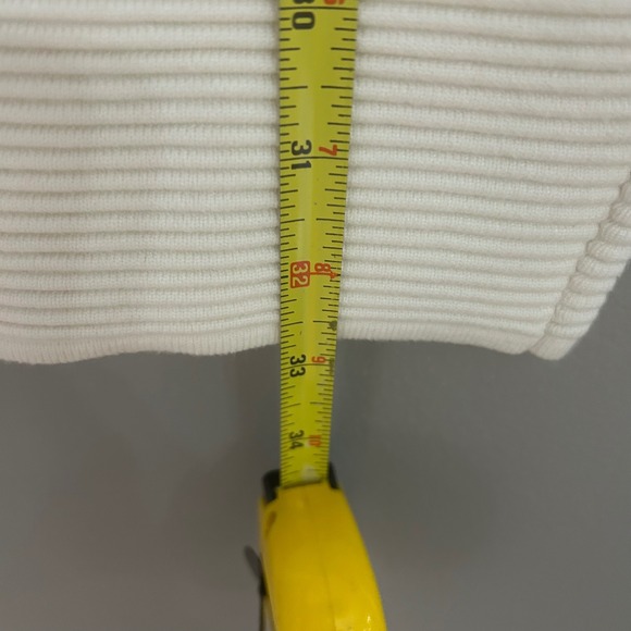 Torn by Ronny Kobo Cream Ribbed Mock Neck Bodycon Mini Dress Women small - Picture 4 of 9